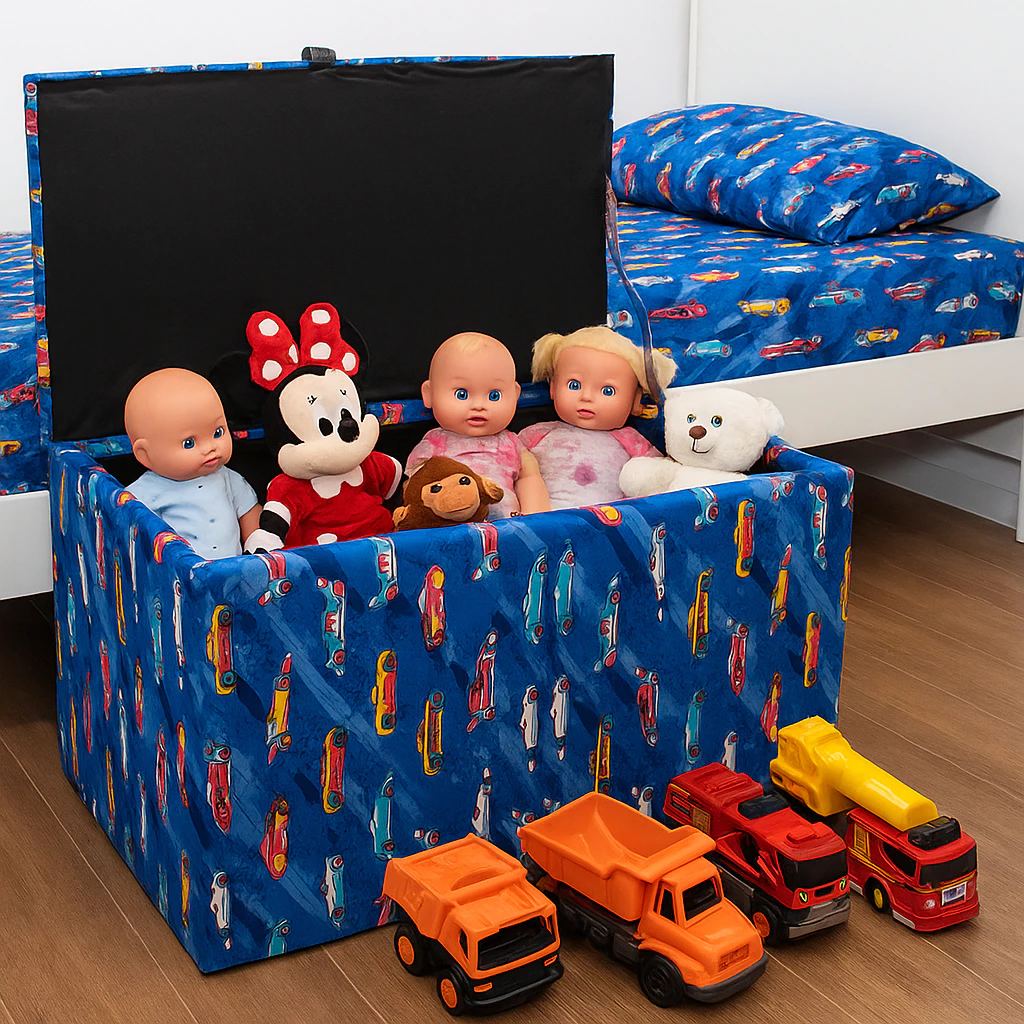 Maximize Espaço e Estilo: Baú Puff Organizador de 1 Metro Essencial para Personal Organizers
