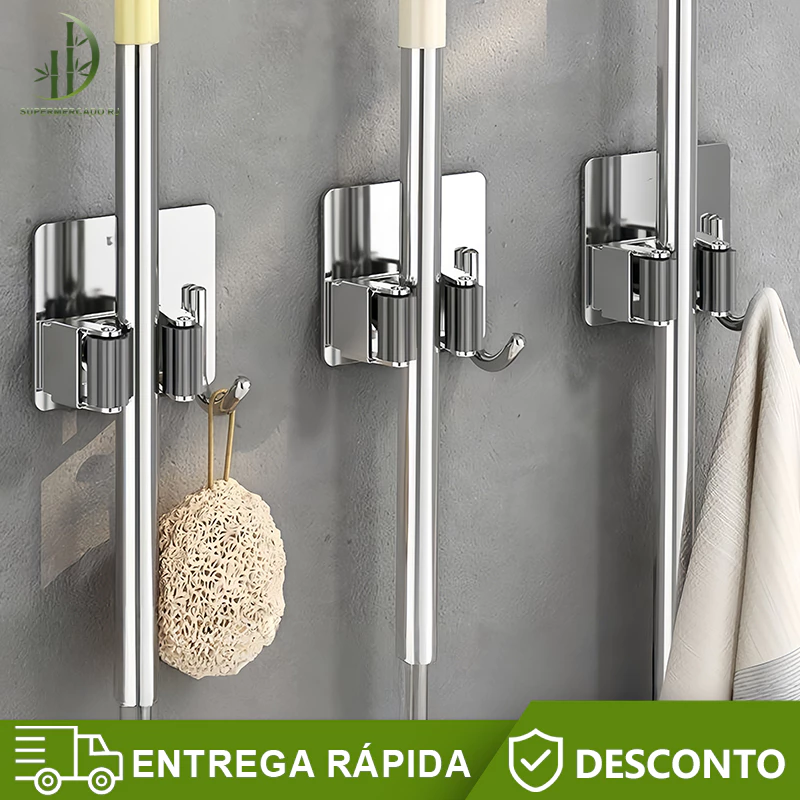 O Segredo da Organização Perfeita: Suporte de Vassoura Aço Inox Sem Furos para Personal Organizers